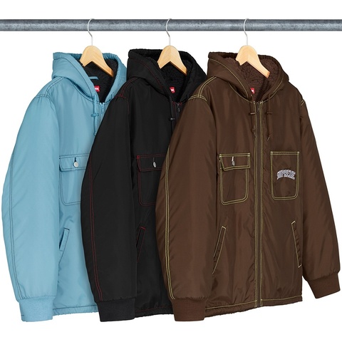 Sherpa Lined Nylon Zip Up Jacket - Supreme