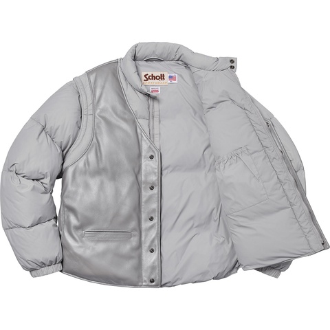 Supreme Supreme®/Schott® Down Leather Vest Puffy Jacket - Colorway