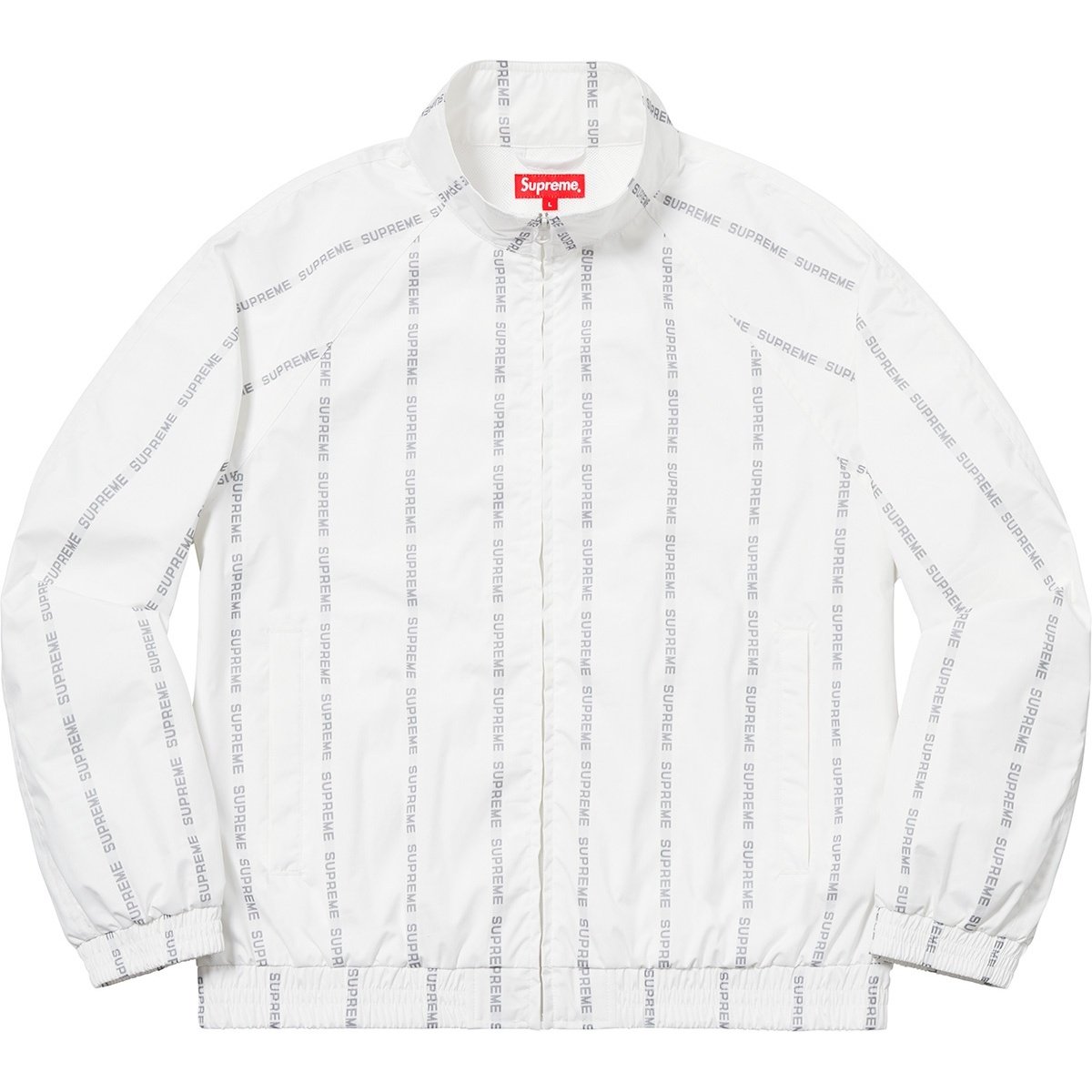 Supreme Reflective Text Track Jacket (FW18) - $198