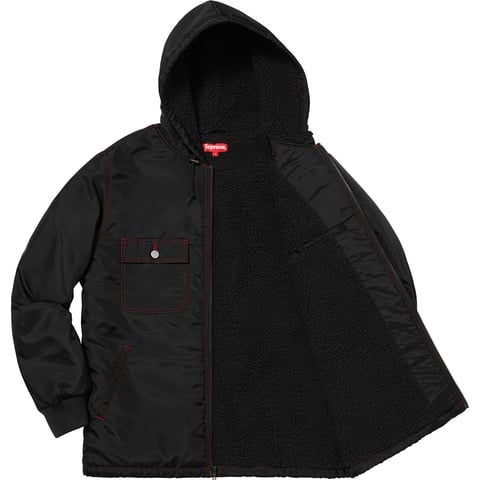 Sherpa Lined Nylon Zip Up Jacket - Supreme