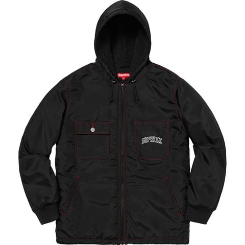 Sherpa Lined Nylon Zip Up Jacket - Supreme