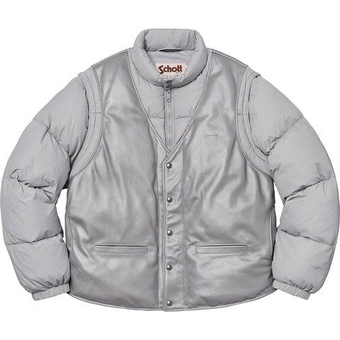 Supreme Supreme®/Schott® Down Leather Vest Puffy Jacket - Colorway