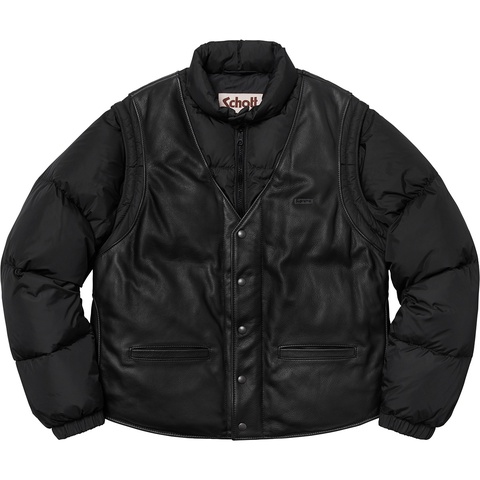 Supreme Supreme®/Schott® Down Leather Vest Puffy Jacket - Colorway