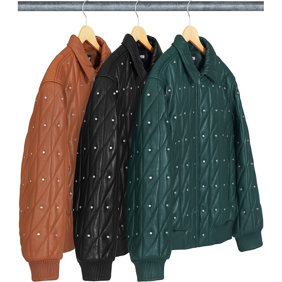 supreme Quilted Studded Leather Jacket 黒 Fall/Winter 2018 Preview – Supreme