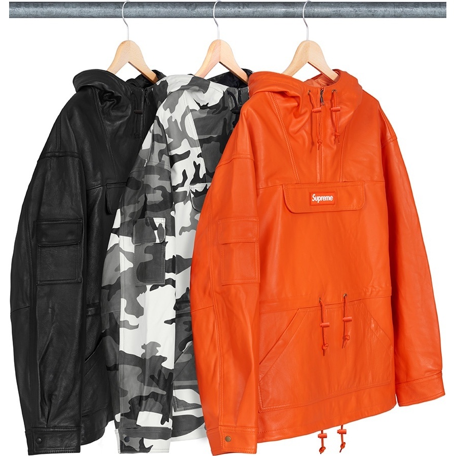[L] Supreme シュプリーム レザー アノラック スノウカモ Leather Anorak - fall/winter 2018 - Supreme