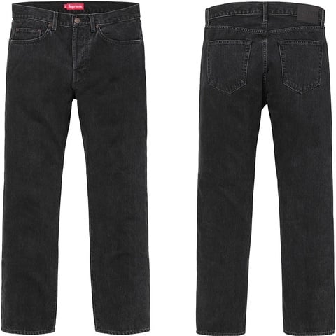 Supreme Stone Washed Black Slim Jean - $148.00