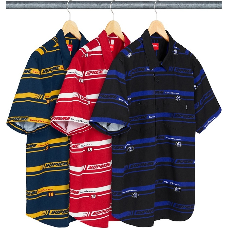 Supreme Striped Racing Work Shirt (fall/winter 2018) - $128.00