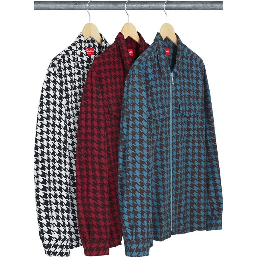 Houndstooth Flannel Zip Up Shirt - SupremeCommunity