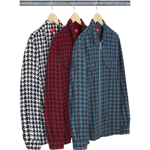 Houndstooth Flannel Zip Up Shirt - Supreme
