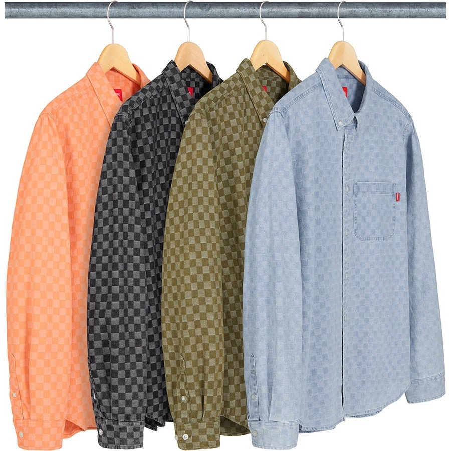 Supreme Checkered Denim Shirt (fall/winter 2018) - $138.00