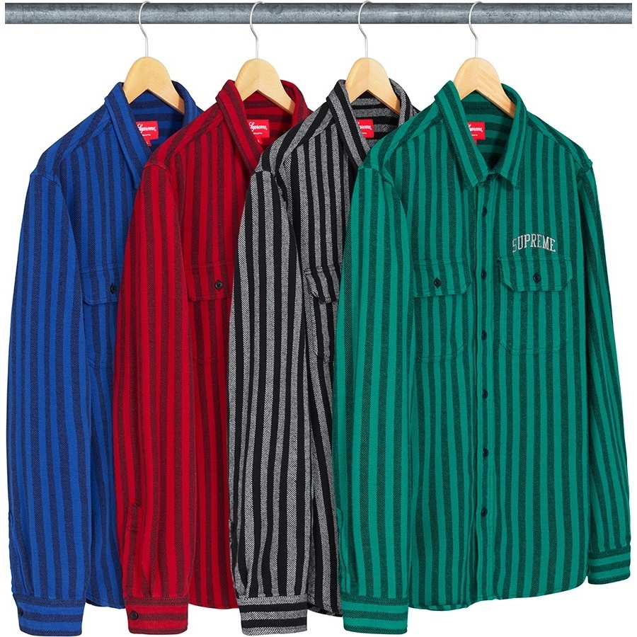 Supreme Stripe Heavyweight Flannel Shirt (fall/winter 2018) - $118.00