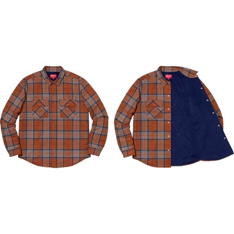 Pile Lined Plaid Flannel Shirt - fall/winter 2018 - Supreme