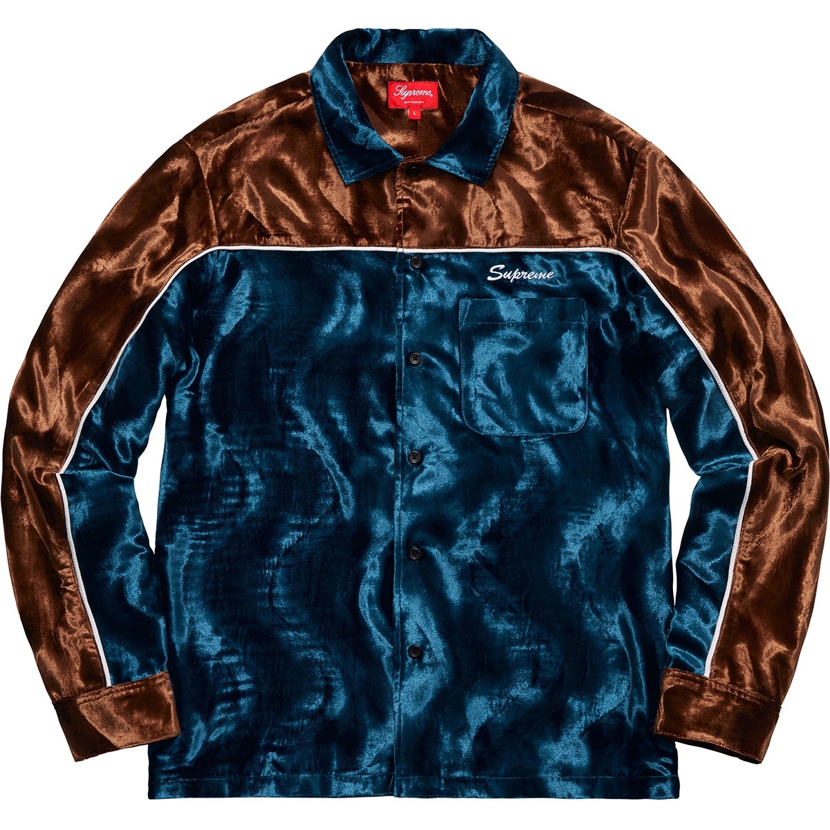 Supreme Velvet Swirl Work Shirt (FW18) - $138