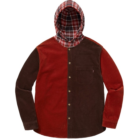 Hooded Color Blocked Corduroy Shirt - Supreme