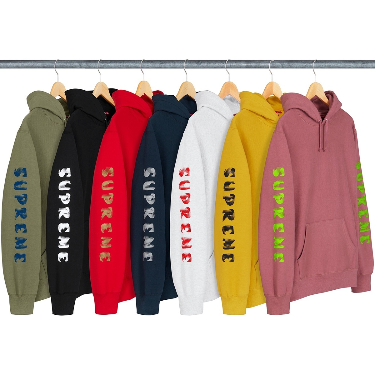 Supreme Gradient Sleeve Hooded Sweatshirt (fall/winter 2018) - $158.00