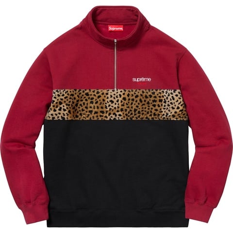 Supreme Leopard Panel Half Zip Sweatshirt - Colorway