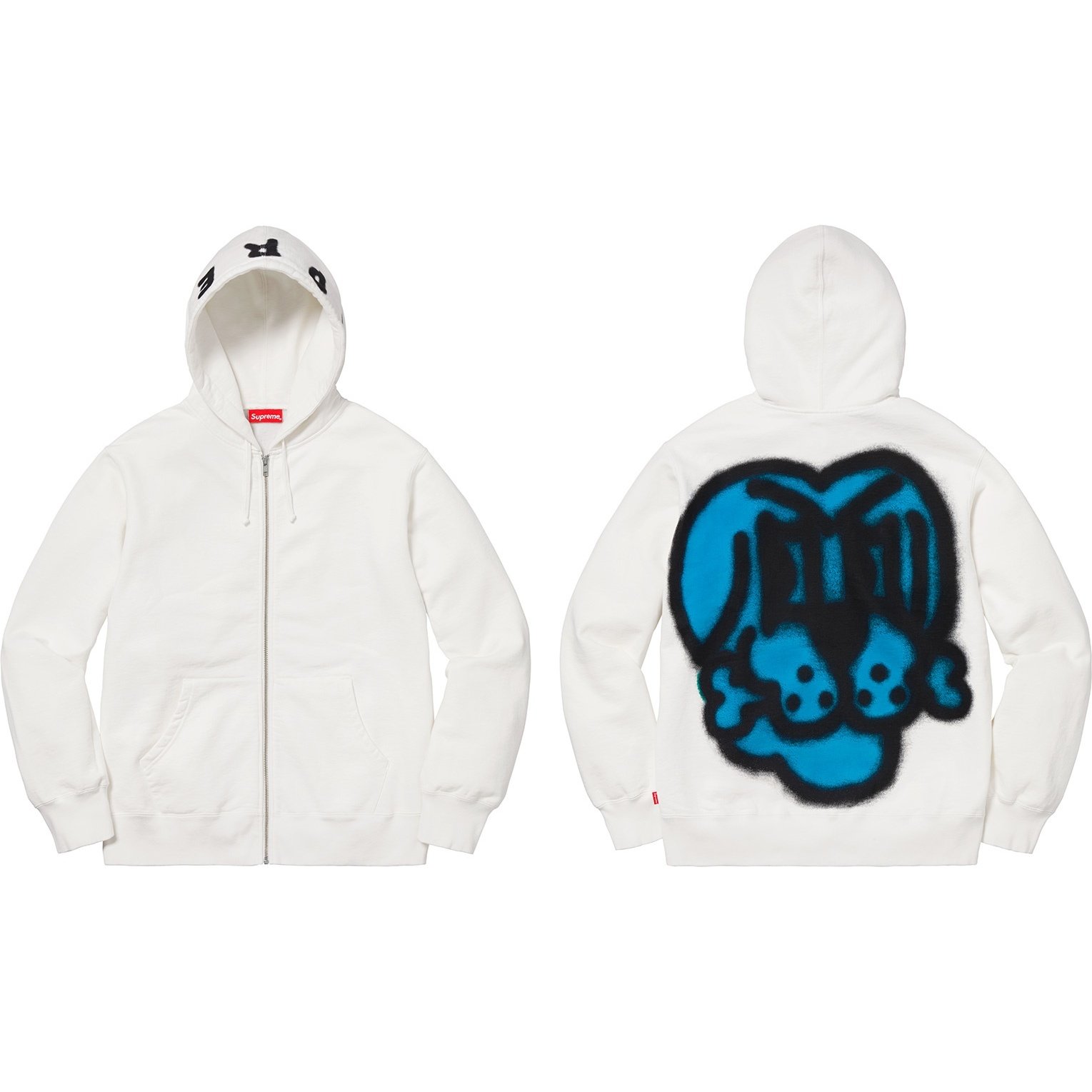 Supreme Bone Zip Up Sweatshirt (FW18) - $168