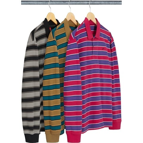 Supreme Striped L/S Polo - $110.00