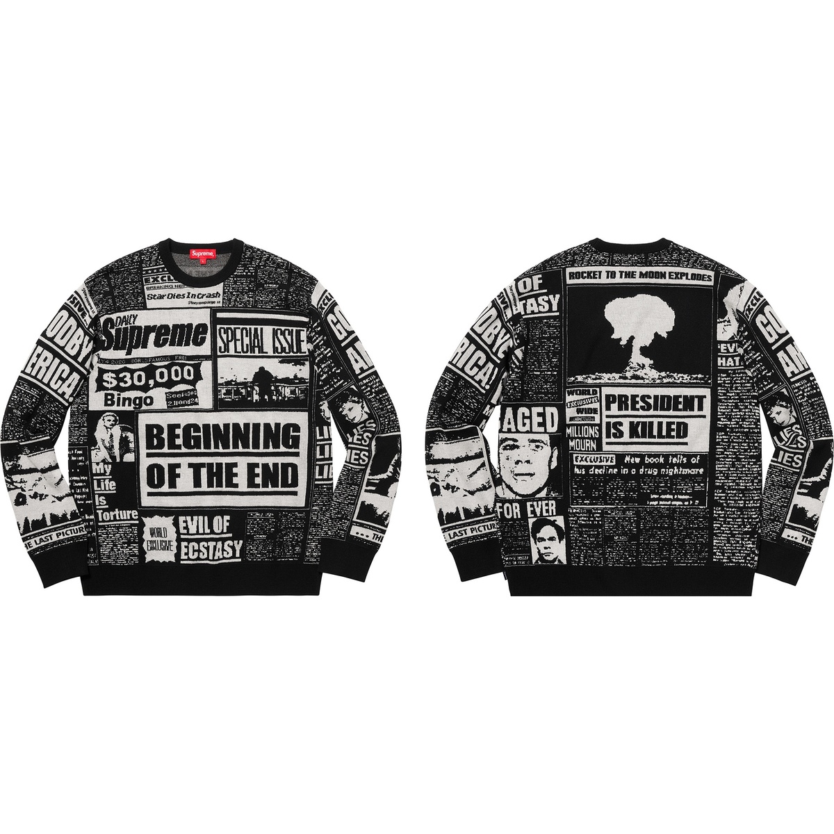 Newsprint Sweater - fall/winter 2018 - Supreme