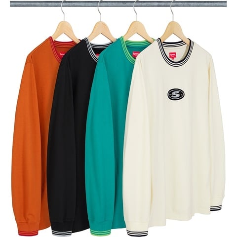 Supreme Striped Rib Logo L/S Top - $98.00