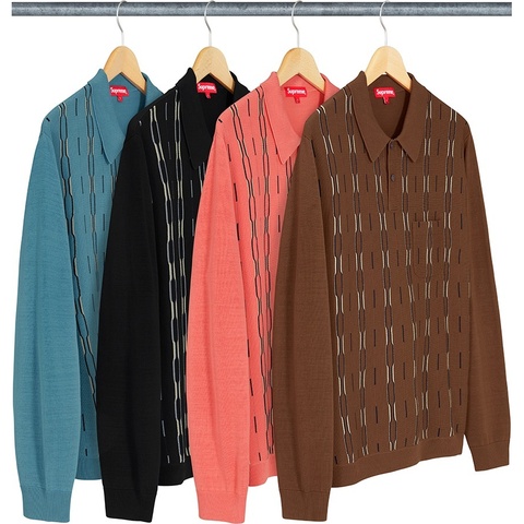 トップス supreme Vertical Stripe knit polo Vertical Stripe Knit L/S Polo - SupremeCommunity