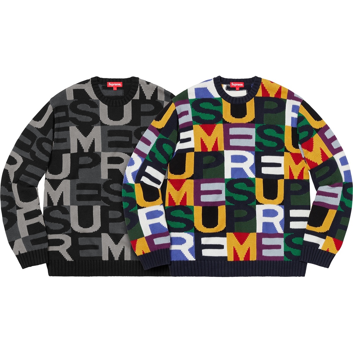 お*よ様 supreme 18fw Big Letters Sweater Supreme 18aw week7発売 BIG LETTERS SWEATER | セレクト