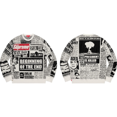 Newsprint Sweater - fall/winter 2018 - Supreme