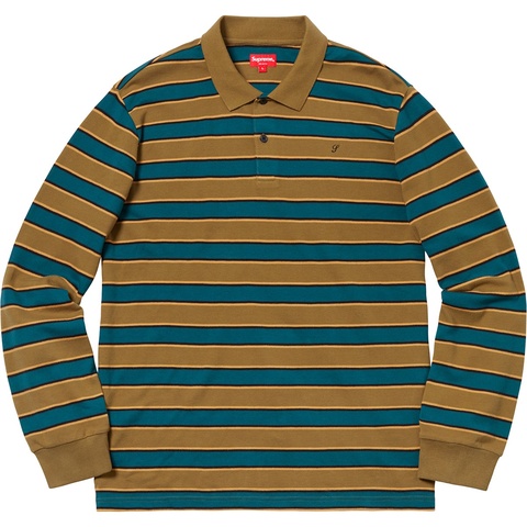 Supreme Striped L/S Polo - Colorway