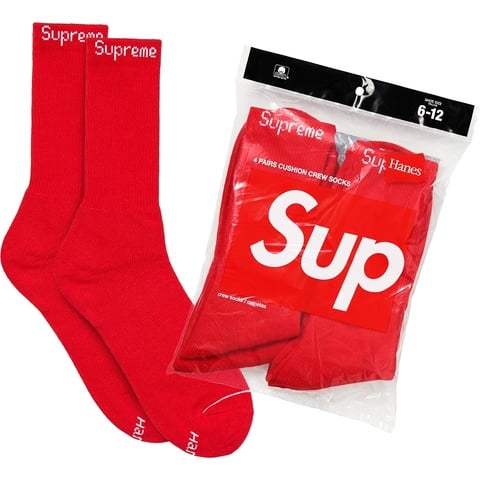 Supreme Supreme®/Hanes® Crew Socks (4 Pack) - $20.00