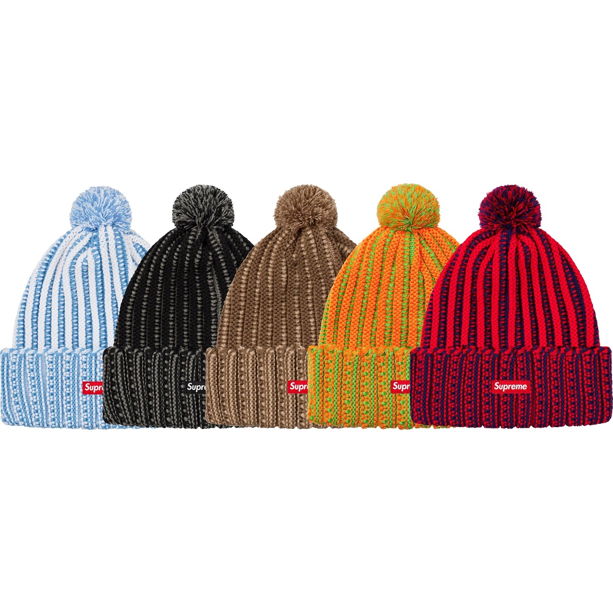 帽子 Supreme Brushed Stripe Beanie Supreme Brushed Stripe Beanie Light Blue - FW24 - US