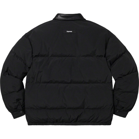 Supreme Leather Collar Puffy Jacket  Lサイズ Supreme Leather Collar Puffy Jacket Blue Plaid New With Tag