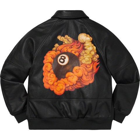 Supreme Martin Wong/Supreme Schott® 8-Ball Leather Varsity Jacket - Colorway