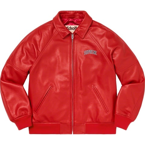 Martin Wong/Supreme Schott® 8-Ball Leather Varsity Jacket - Supreme