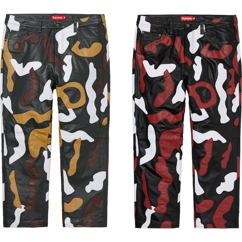 Supreme Camo Leather 5-Pocket Pant - $598.00
