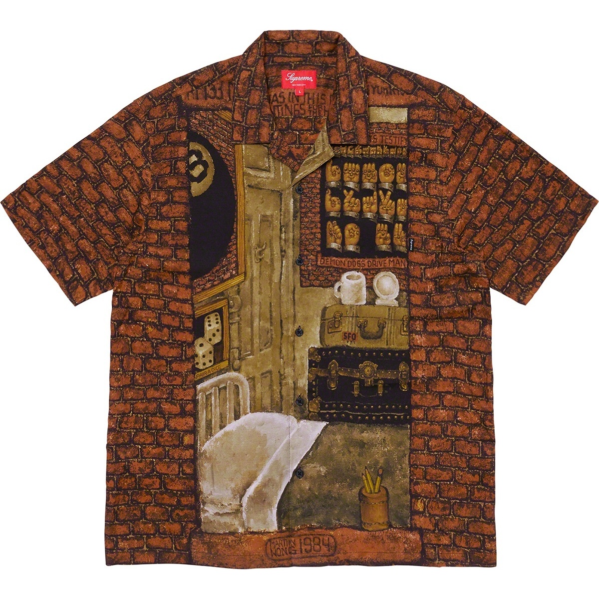 Supreme Martin Wong/Supreme Secret World Rayon S/S Shirt (fall/winter 2019) - $158.00