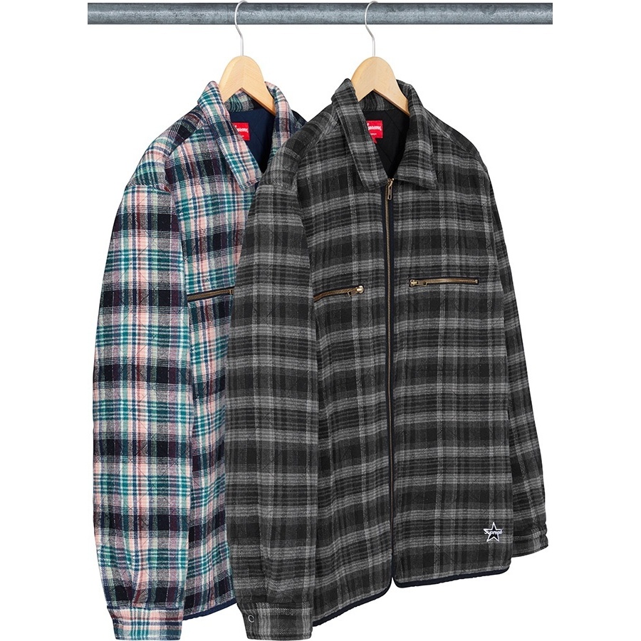 Quilted Plaid Zip Up Shirt - SupremeCommunity