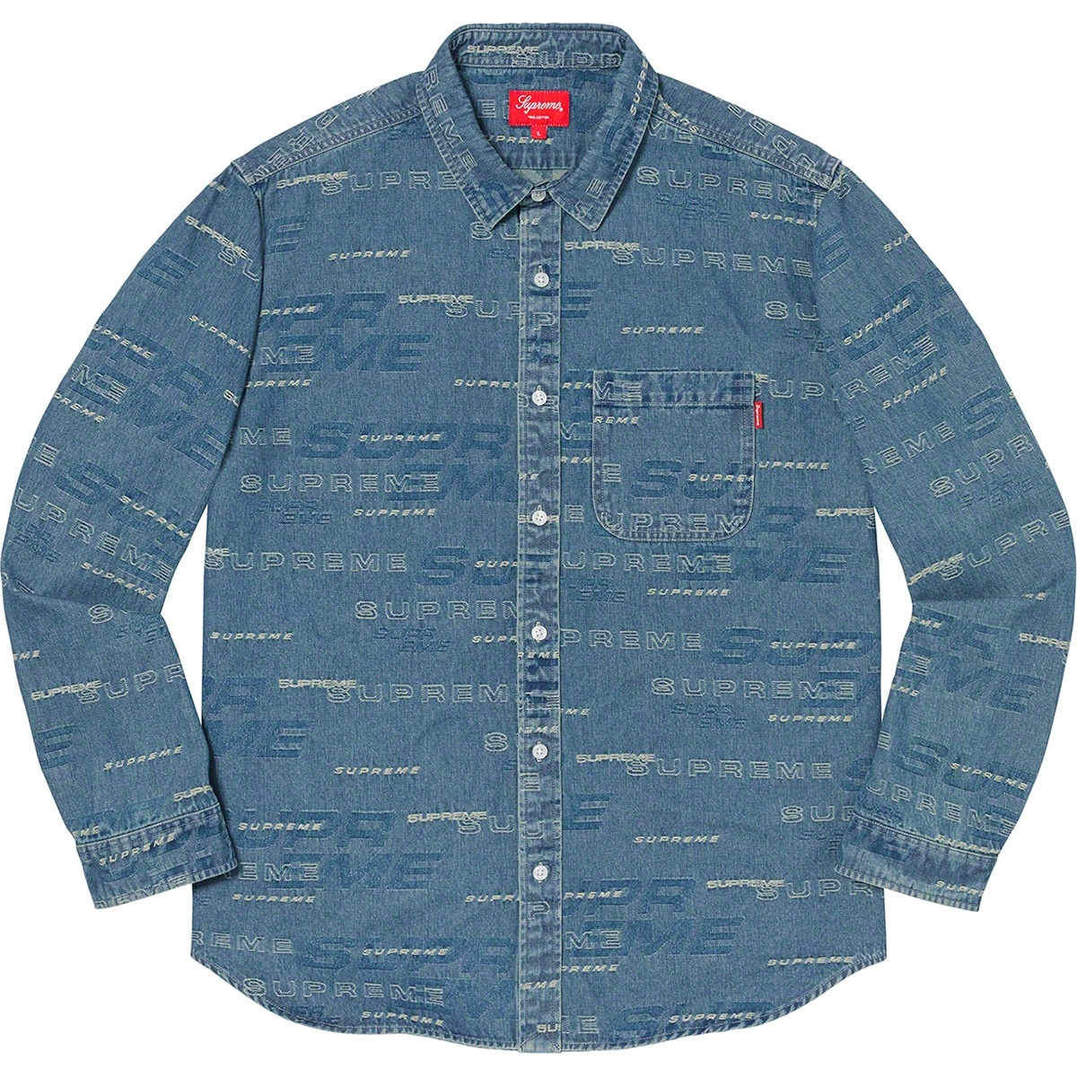 Supreme Dimensions Logo Denim Shirt (FW19) - $138