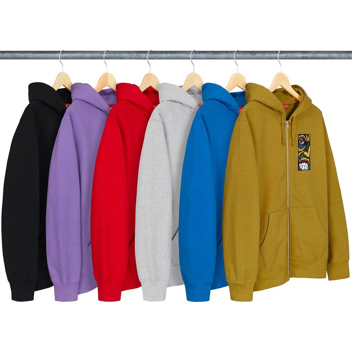 Disturbed Zip Up Hooded Sweatshirt - Supreme