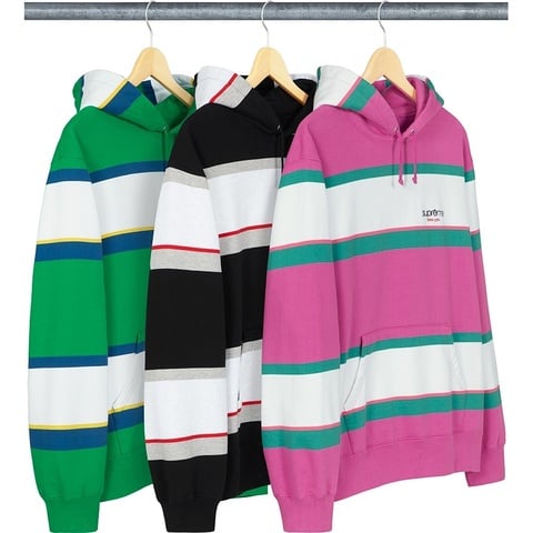 Supreme Stripe Hooded Sweatshirt - $158.00