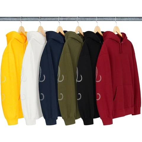 Rhinestone Script Hooded Sweatshirt - Supreme