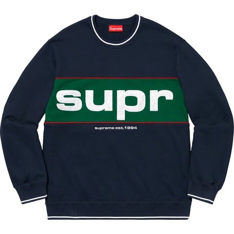 シュプリーム　Supreme Piping Crewneck M Piping Crewneck - fall/winter 2019 - Supreme