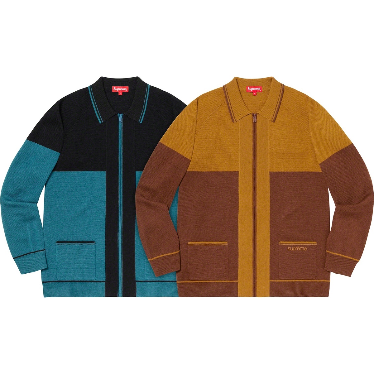Supreme Color Blocked Zip Up Sweater (fall/winter 2019) - $168.00