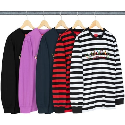 Stripe Rib L/S Knit Polo - fall/winter 2019 - Supreme