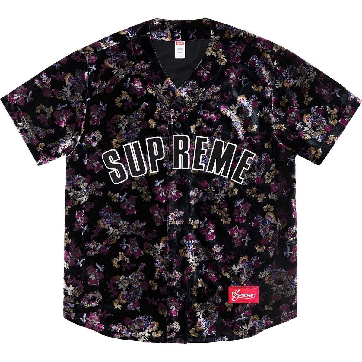 Floral Velour Baseball Jersey - fall/winter 2019 - Supreme