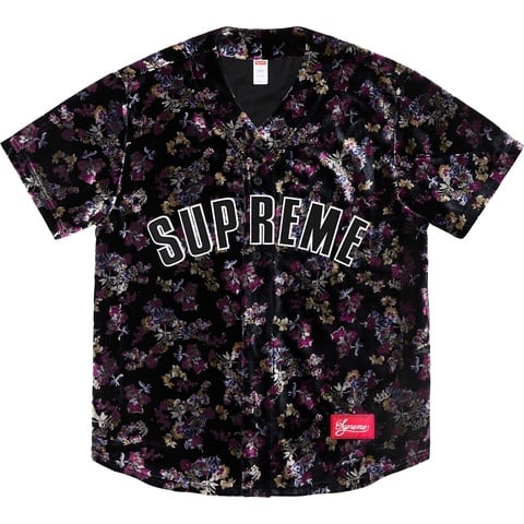 Floral Velour Baseball Jersey - fall/winter 2019 - Supreme
