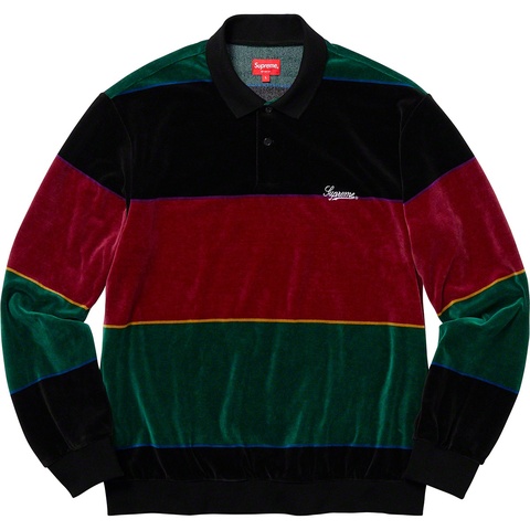 Supreme Stripe Velour L/S Polo - Colorway