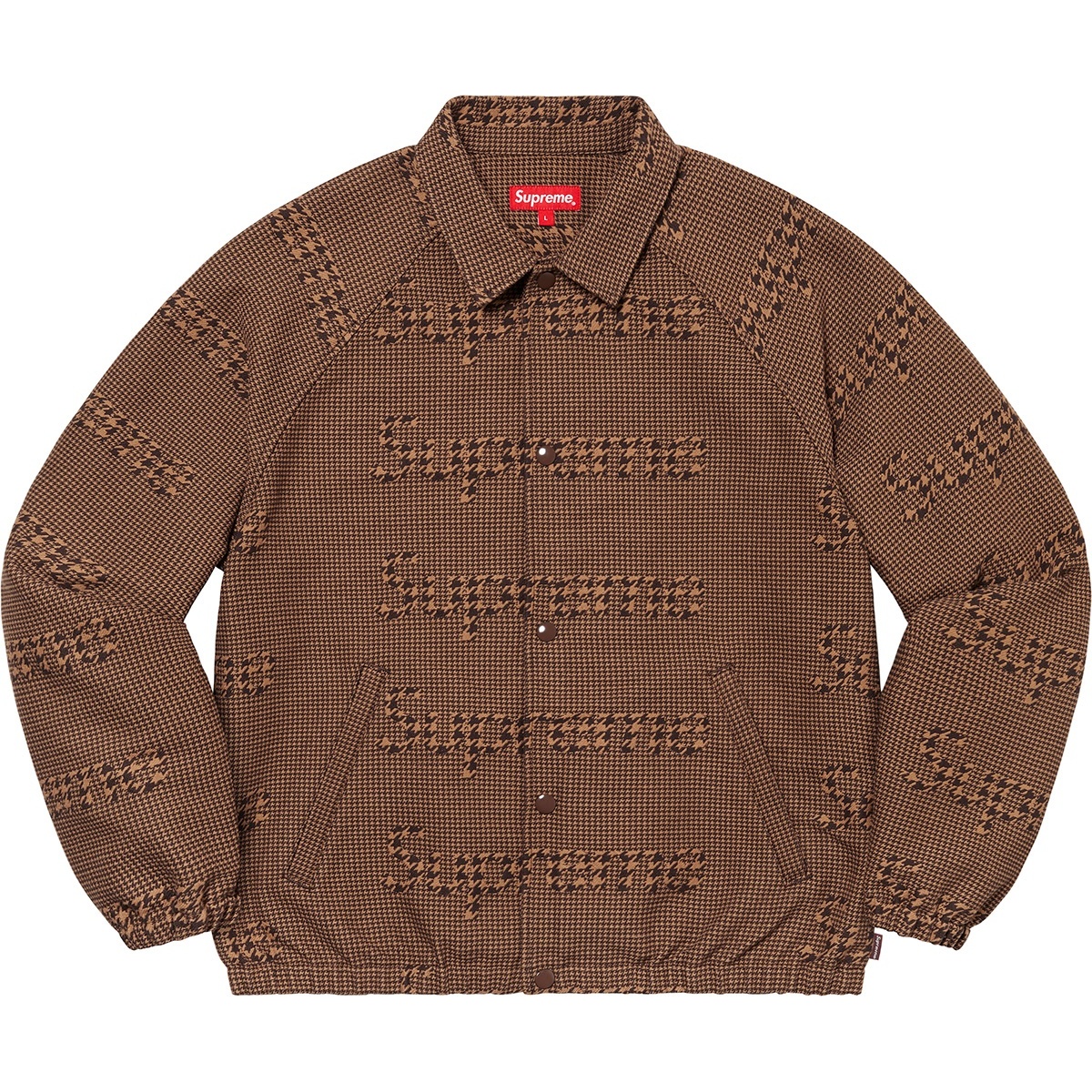 Supreme Houndstooth Logos Snap Front Jacket (FW20) - $168