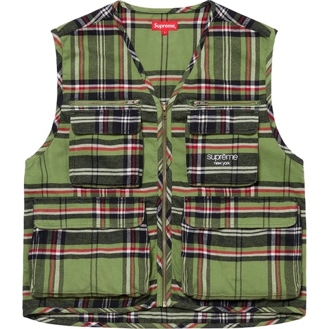 ⚠️希少品⚠️ Supreme Tartan Flannel Cargo Vest Tartan Flannel Cargo Vest - fall/winter 2020 - Supreme