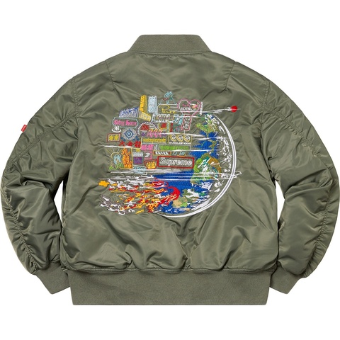 【新品・未使用】Supreme Globe MA-1 AOI（Olive Globe MA-1 - fall/winter 2020 - Supreme