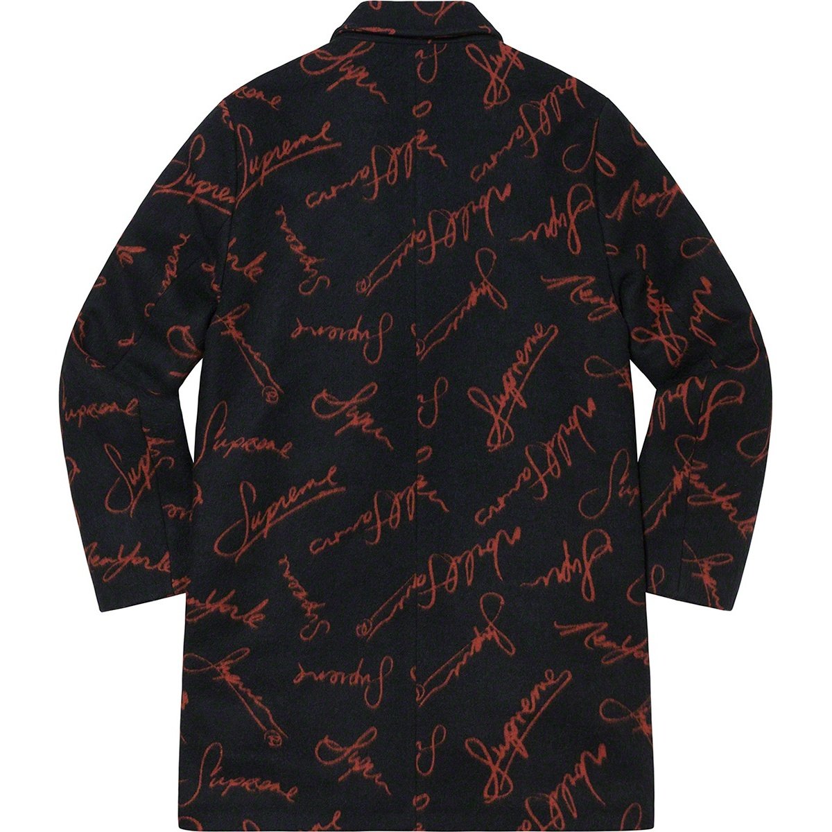 Supreme Script Logos Wool Overcoat (FW20) - $558